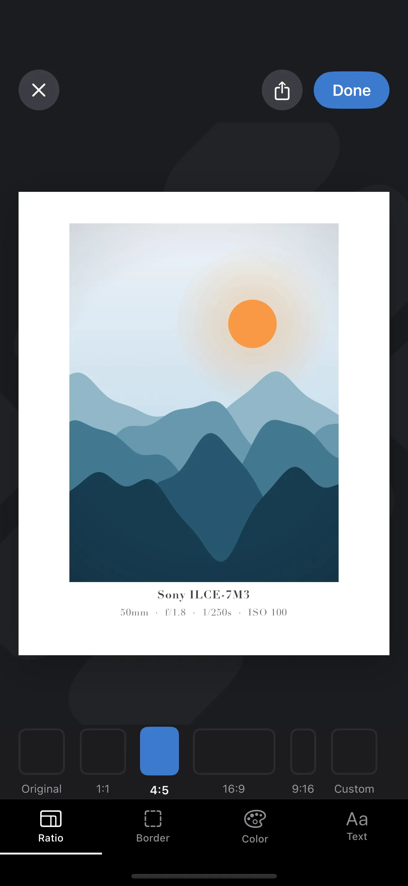 The same photo framed at 4:5